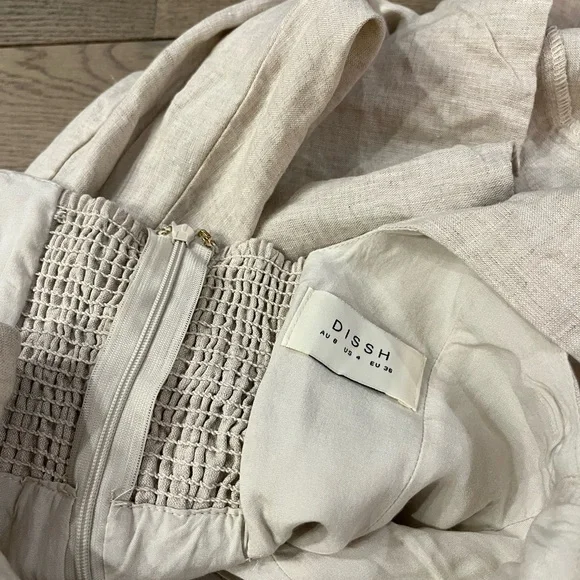 Diish Milahn natural linen midi dress 4 - Picture 7 of 8